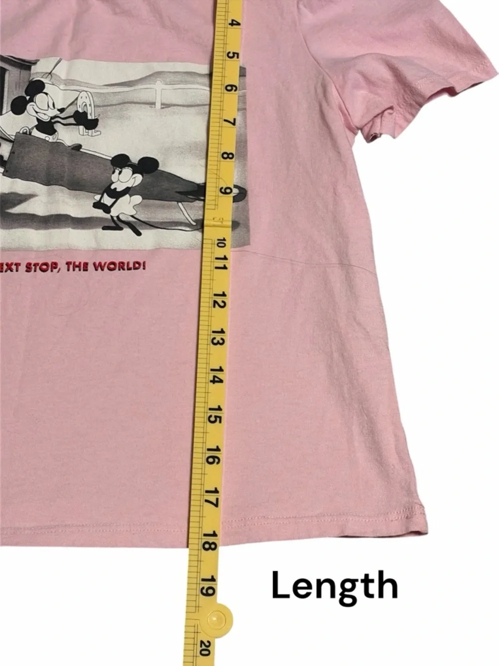 Zara & Disney Collab Pink Mickey Graphic Short Sleeve Tee Puffy Clothes - Picture 3 of 5